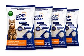 Kit 4 Areia Sanitária Gatos All Cats Clear 4kg Extra Fina Baixo Pó Kit 4 Areia Sanitária Gatos All Cats Clear 4kg Extra Fina Baixo Pó