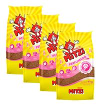 Kit 4 Areias Granulados Para Gato Mitzi Perfumado 4kg