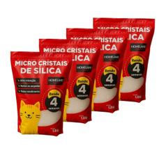 Kit 4 Areias Higiênicas Sílica em Micro Cristais para Gatos - Home Land Kit 4 Areias Higiênicas Sílica em Micro Cristais para Gatos - Home Land