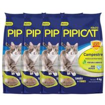 Kit 4 Areias Sanitárias P/ Gato Kelco Pipicat Campestre 4Kg Kit 4 Areias Sanitárias P/ Gato Kelco Pipicat Campestre 4Kg