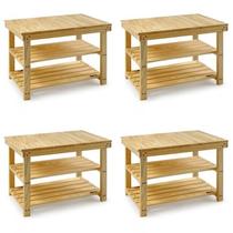 Kit 4 Armários Multiuso em Madeira Maciça