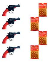 Kit 4 Armas De Brinquedo Revólver Espoleta 4 Cartela 8 Tiros Kit 4 Armas De Brinquedo Revólver Espoleta 4 Cartela 8 Tiros
