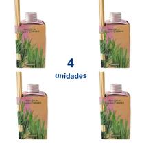 Kit 4 Aromatizador Ambiente de Alecrim Capim Cidreira 280ml Difusor Vareta Luz Aromas - Envio Já