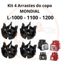 Kit 4 Arrastes para COPO de liquidificador Mondial Turbo / L850 / L900 / L1000 / L1100 / L1200