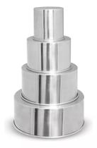 Kit 4 Assadeira Redonda Forma Bolo 10x10 15x10 20x10 25x10 Conjunto Alta