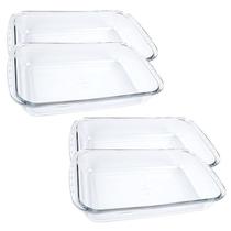 Kit 4 Assadeira Retangular 3,7L Funda Lasanheira Marinex