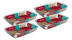 Kit 4 Assadeira Retangular Vidro 2,2l Temperado Marinex Serv Kit 4 Assadeira Retangular Vidro 2,2l Temperado Marinex Serv