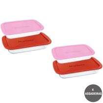 Kit 4 Assadeira Vidro Retangular 1,6L + 2,9L Nadir Vidro