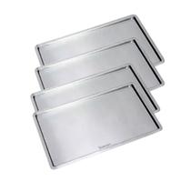 Kit 4 Assadeiras Lisa 53,5x32,5 Alumínio Imeca Forno Combina Kit 4 Assadeiras Lisa 53,5x32,5 Alumínio Imeca Forno Combina