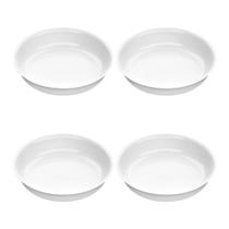 Kit 4 Assadeiras Redonda Branca Marinex Opaline 3 Litros Lasanha.