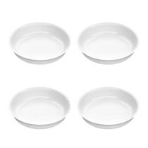 Kit 4 Assadeiras Redonda Branca Marinex Opaline de 2 Litros