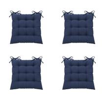 Kit 4 Assentos Futton 40x40cm C/Fitas Amarrar Diversar Cores Futon Para Cadeiras Banquetas Almofadas