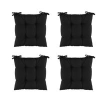 Kit 4 Assentos Futton 40x40cm C/Fitas Amarrar Diversar Cores Futon Para Cadeiras Banquetas Almofadas