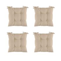 Kit 4 Assentos Futton 40x40cm C/Fitas Amarrar Diversar Cores Futon Para Cadeiras Banquetas Almofadas