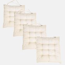 Kit 4 Assentos Futton 40x40cm C/Fitas Para Amarrar Diversar Cores Futon Para Cadeiras Banquetas Almofadas