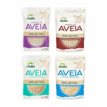 Kit 4 Aveia Sem Glúten Vitalin: Farelo, Farinha, Flocos