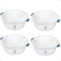 Kit 4 Bacia Multiuso Transparente Plástico 8,6 Litros Alça
