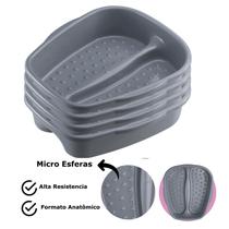 Kit 4 Bacia Para Pés Pedicure Salão de Beleza Multiuso Relaxamento Compact Colors Dompel - Cinza