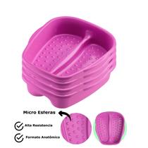 Kit 4 Bacia Para Pés Pedicure Salão de Beleza Multiuso Relaxamento Compact Colors Dompel - Rosa