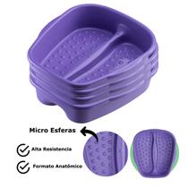 Kit 4 Bacia Para Pés Pedicure Salão de Beleza Multiuso Relaxamento Compact Colors Dompel - Roxo