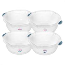 Kit 4 Bacia Plastica Para Limpeza e Uso Geral Hydrus Transparente 5L Sanremo