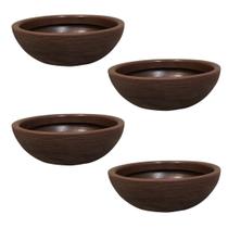 Kit 4 Bacias para Plantas Marrom de Polietileno 32x11 cm