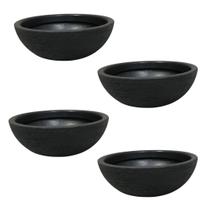 Kit 4 Bacias para Plantas Preto de Polietileno 32x11 cm Kit 4 Bacias para Plantas Preto de Polietileno 32x11 cm
