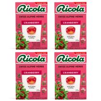 Kit 4 Bala Importada Cranberry Ricola Zero Açúcar 28Gr Suíça Kit 4 Bala Importada Cranberry Ricola Zero Açúcar 28Gr Suíça
