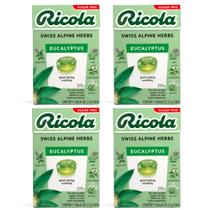 Kit 4 Bala Importada Eucalyptus Ricola Zero Açúcar 28G Suíça