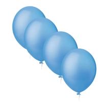 Kit 4 Balão Azul Celeste 9 Liso Para Festa Pacote 50 Und