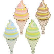 Kit 4 Balão Metalizado Sorvete Sorvetinho 30cm Decoração Festa Doce