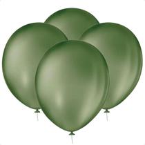 Kit 4 Balão Verde Eucalipto 9 Liso Para Festa Pacote 50 Und