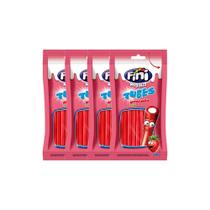 Kit 4 Balas Fini Tubinho de Morango Doce 80g
