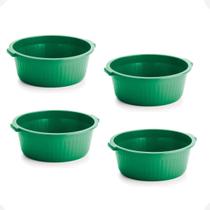 Kit 4 Balde Bacia Multiuso De Plástico Canelada 12 Litros