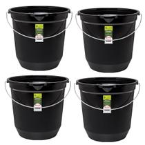 Kit 4 Balde de Limpeza Multiuso 7,5L Com Alça Eco Preto Kit 4 Balde de Limpeza Multiuso 7,5L Com Alça Eco Preto