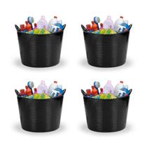 Kit 4 Baldes Cesto Flexível C/ Alça 15L Preto-Fersil Kit 4 Baldes Cesto Flexível C/ Alça 15L Preto-Fersil