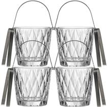 Kit 4 Baldes de Gelo com Alça Vidro 1 litro Diamond e Pegado