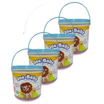 Kit 4 Baldes De Lenço Umedecido Joe Baby Com 1800 Unidades