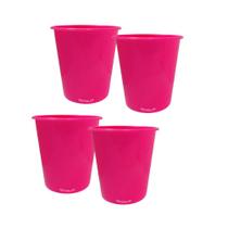 Kit 4 Baldes De Pipoca Rosa 1L - Polipropileno