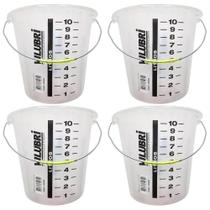 Kit 4 Baldes de Polipropileno 10l Graduado - Vilubri