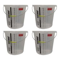Kit 4 Baldes de Polipropileno 20l Graduado - Vilubri