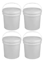 Kit 4 Baldes Plástico Alimentício 20 Litros Multiuso C/tampa
