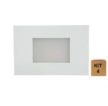 Kit 4 Balizador de Embutir Escada Parede 4x2 Alumínio Branco RL