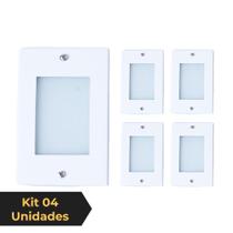 Kit 4 Balizador de Embutir Escada Parede Branco 4x2 Alumínio Kit 4 Balizador de Embutir Escada Parede Branco 4x2 Alumínio