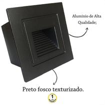 Kit 4 Balizador Preto Embutido Parede Mini Externo Muro
