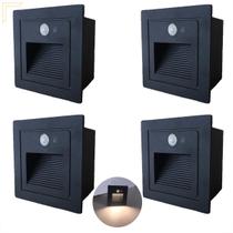 Kit 4 Balizador Sensor De Presença Embutido Parede Led Lup72