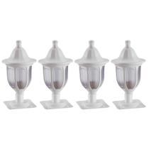 Kit 4 Balizadores Branco para Jardim em Alumínio Lanterna Injetada Termoplástico Dital Kit 4 Balizadores Branco para Jardim em Alumínio Lanterna Injetada Termoplástico Dital