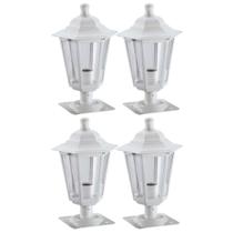 Kit 4 Balizadores Jardim Muro em Alumínio Luminária Externa Clássica Lente Transparente Dital Kit 4 Balizadores Jardim Muro em Alumínio Luminária Externa Clássica Lente Transparente Dital
