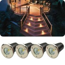 Kit 4 Balizadores Spot Led Cob 3W IP66 Bivolt De Embutir Piso Chão Gramado Caminho Jardim Branco Quente Ou Branco Frio