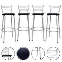 Kit 4 Banco Banqueta Alta Para Cozinha Bar Bistrô Gourmet Balcão Bancada Área Lazer Resistente Itagold